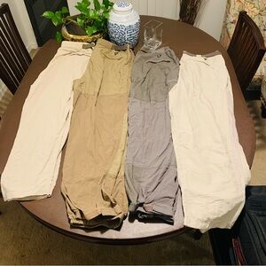 Lot of 4 R Railriders nylon Pants Mens 2XLx30”  Brown, Tan,gray